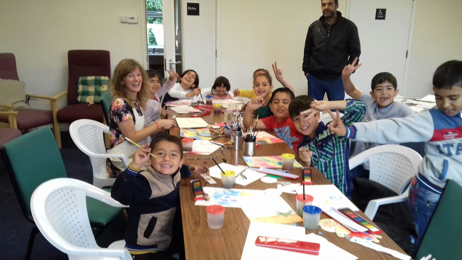 Art workshop with some of our resettlement families