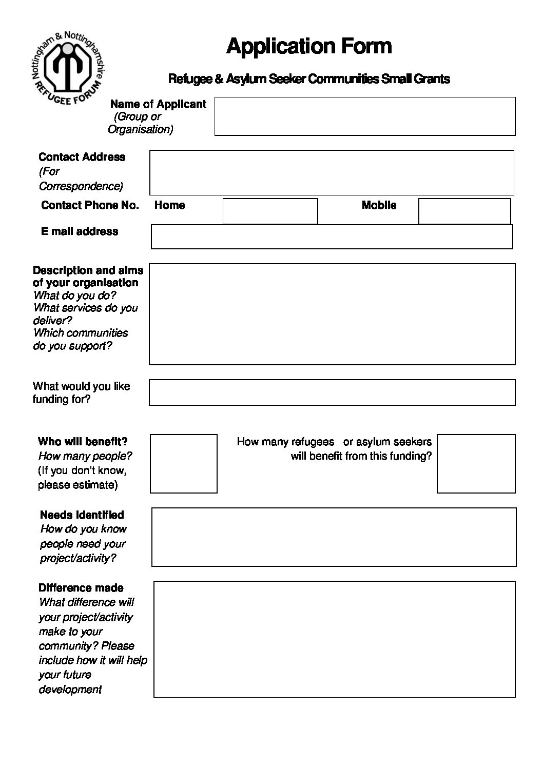 Click Here To The Application Form (pdf)