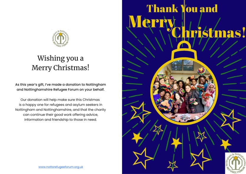 donationnnrfchristmascardgeneric Notts Refugee Forum